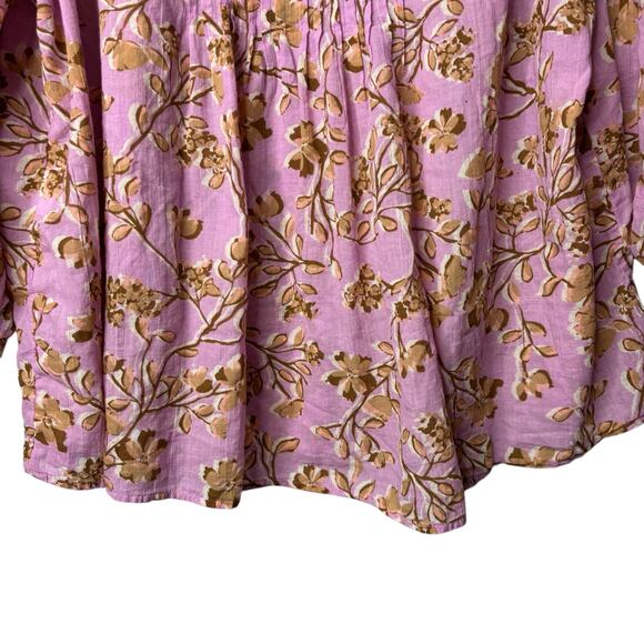 J.Jill Printed A-line pintucked Top Blouse Boho Cottagecore Shabby Chic Trendy - Picture 9 of 14